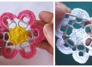 DIY Pop Ring Tab Crochet Flower Free Pattern