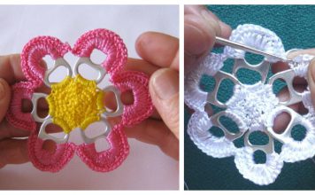 DIY Pop Ring Tab Crochet Flower Free Pattern