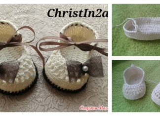 DIY Crochet Baby Booties with Ribbon Tie