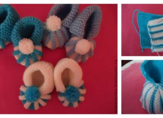 How to Easily Knit Cute Pom-pom Decorated Baby Booties