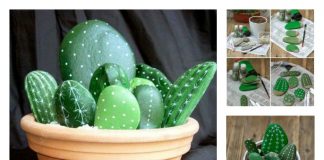 DIY Stone Cactus Yard Art