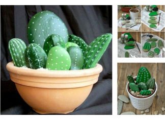 DIY Stone Cactus Yard Art