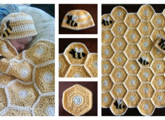 DIY Sweet As Honey Baby Blanket and Hat Set