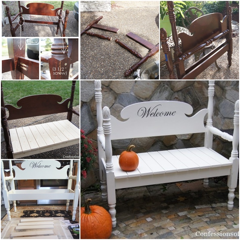 DIY Lovely Bench from Old Furniture