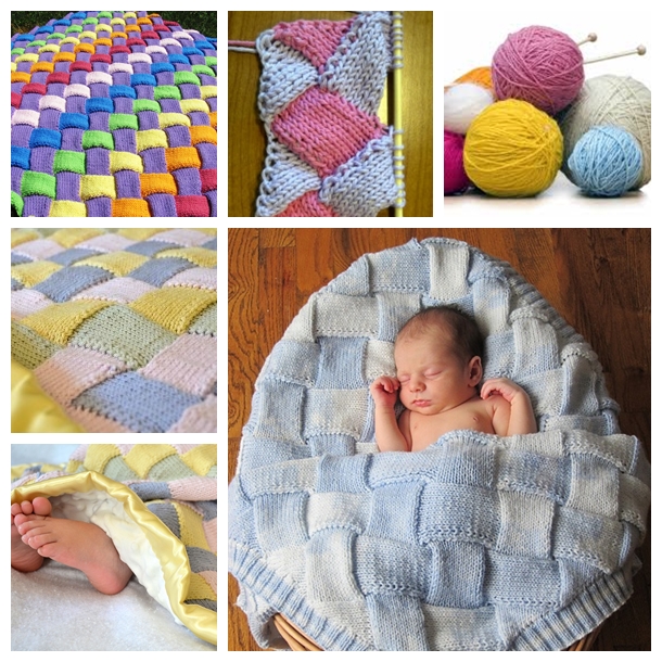 DIY Cozy Entrelac Knit Baby Blanket