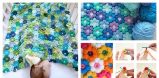 Petal Puff Stitch Flower Blanket
