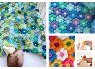 Petal Puff Stitch Flower Blanket