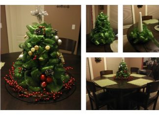 DIY Ribbon Christmas Tree Centerpiece