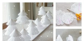 DIY Paper Doilies Christmas Tree Craft