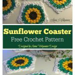 Sunflower Coaster Free Crochet Pattern