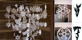 DIY Pretty Paper Snowflake Mobile with Template