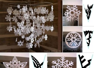 DIY Pretty Paper Snowflake Mobile with Template