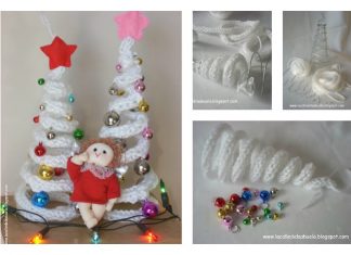 DIY French Knitting Christmas Tree Shaped Ornaments