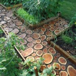 Cool DIY Garden Path Ideas Wood Log Path