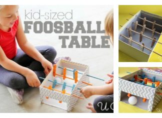 DIY Mini Foosball Table with Shoebox for Kids