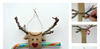 DIY Reindeer made from Burlap Ribbon