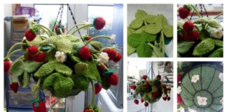 Knitting Hanging Strawberry Basket with Free Pattern