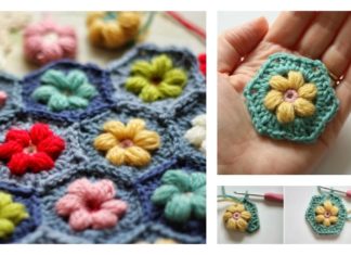 Crochet Daisy Puffagon Free Pattern