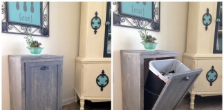 DIY Wood Tilt-Out Trash Can Cabinet