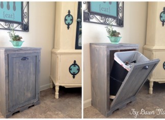 DIY Wood Tilt-Out Trash Can Cabinet