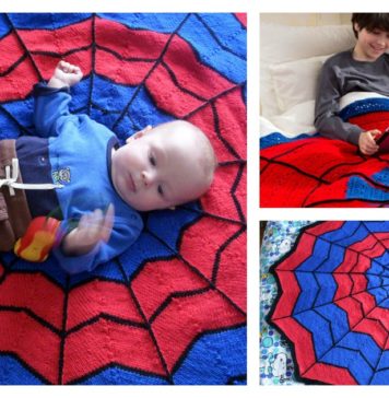 Knit Spiderman Blanket with Free Pattern