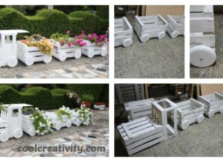 DIY Train Planters Out Of Old Crates to Adorn Your Garden