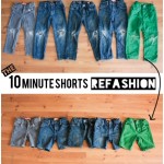 Super easy tutorial on refashioning kids worn-out jeans into shorts