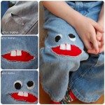 Sew a little Monster Patch on Jeans
