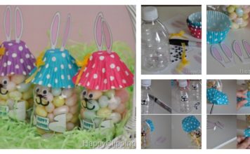 DIY Cute Easter Bunny Treat out of Plastic Bottle