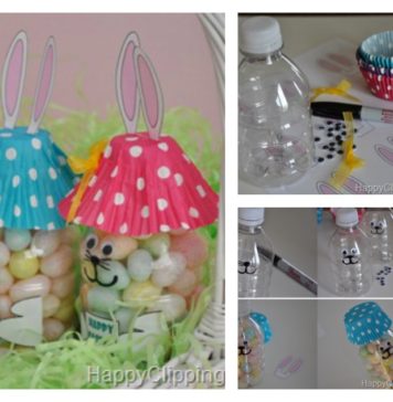 DIY Cute Easter Bunny Treat out of Plastic Bottle