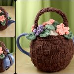Crochet Flower Basket Tea Cozy with Free Pattern