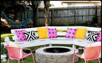 Curved Fire Pit Bench