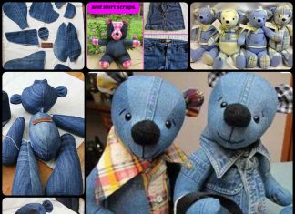 Teddy Bears Using Old Jeans