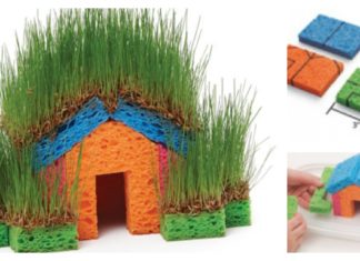 DIY Mini Grass Houses with Sponge for KidsDIY Mini Grass Houses with Sponge for Kids