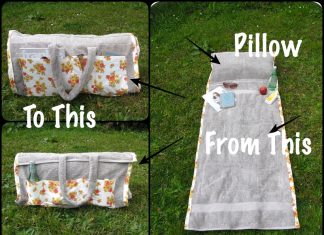 Make Beach Towel Bag With Pillow