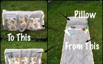 Make Beach Towel Bag With Pillow