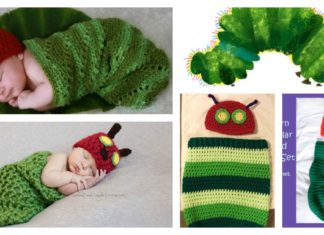 Crochet Hungry Caterpillar Cocoon and Hat Set with Free Pattern