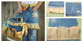 DIY Denim Apron and Basket From Old Jeans
