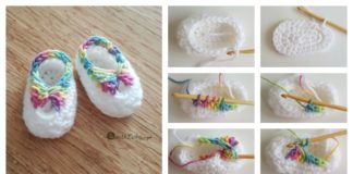 Quick Crochet Baby Booties with Bow