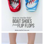 Kids Boat Shoe Slippers with Flip Flop Soles Free Crochet Pattern