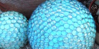 DIY Faux Gazing Ball Garden Decor