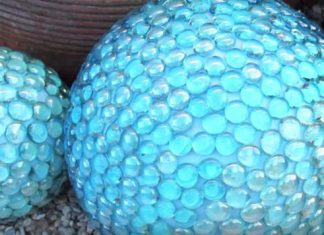 DIY Faux Gazing Ball Garden Decor