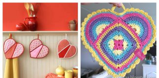 Crochet Heart shaped Pot Holders FREE pattern