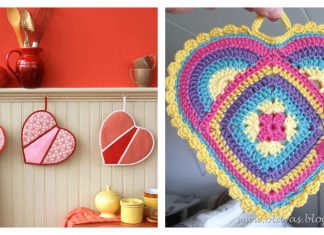 Crochet Heart shaped Pot Holders FREE pattern