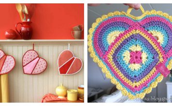 Crochet Heart shaped Pot Holders FREE pattern