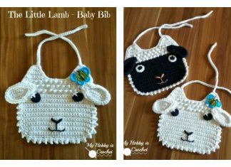 Crochet Little Lamb Baby Bib with Free Pattern and Tutorial