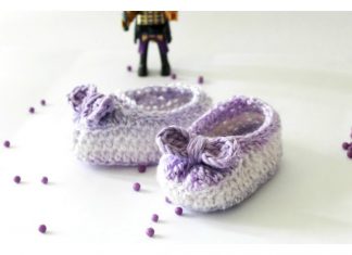 Crochet Baby Girl Bow Booties Free Pattern