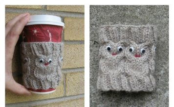 Owl Coffee Cozy FREE Knitting Pattern m