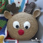 Crochet Rudolph Deer Pillow FREE Pattern