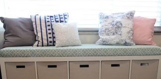 Bookcase to No-Sew Window Bench with Storages - IKEA hack